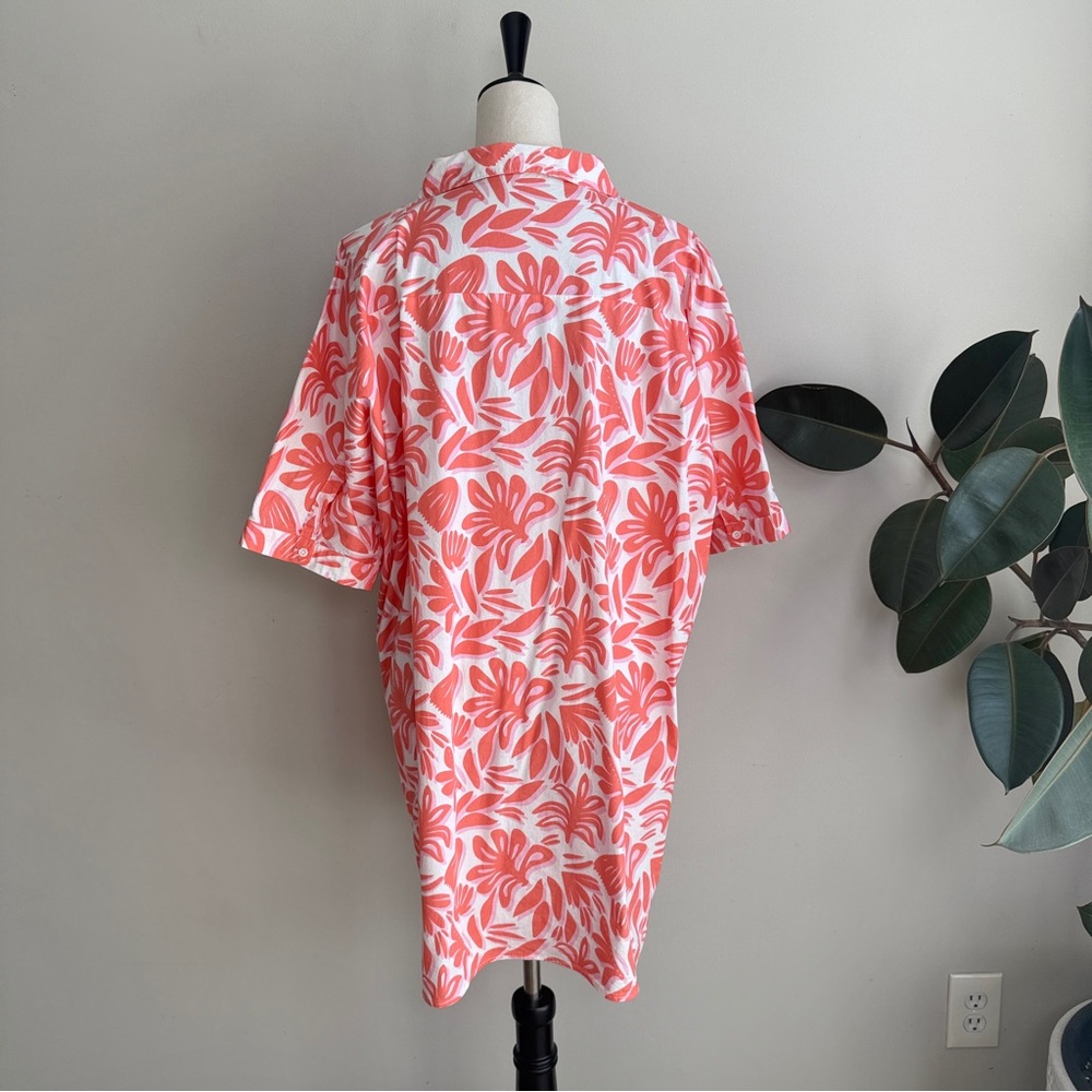 MICHELLE MCDOWELL Dani Shirt Dress In Spring It On Coral XL - Picture 6 of 9